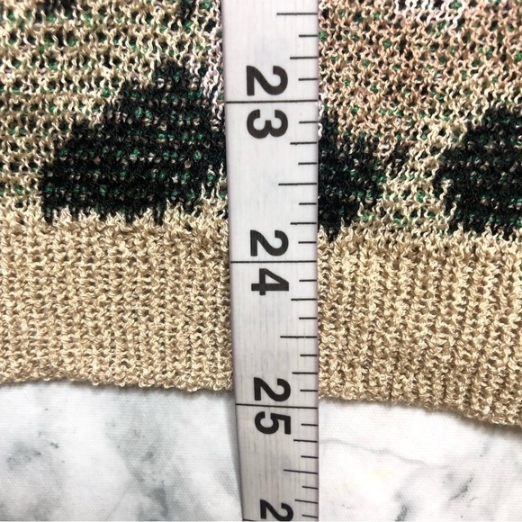 Tees2urdoor Oversized Floral Print Sweater Beige Black Green Size S/M - Picture 5 of 5